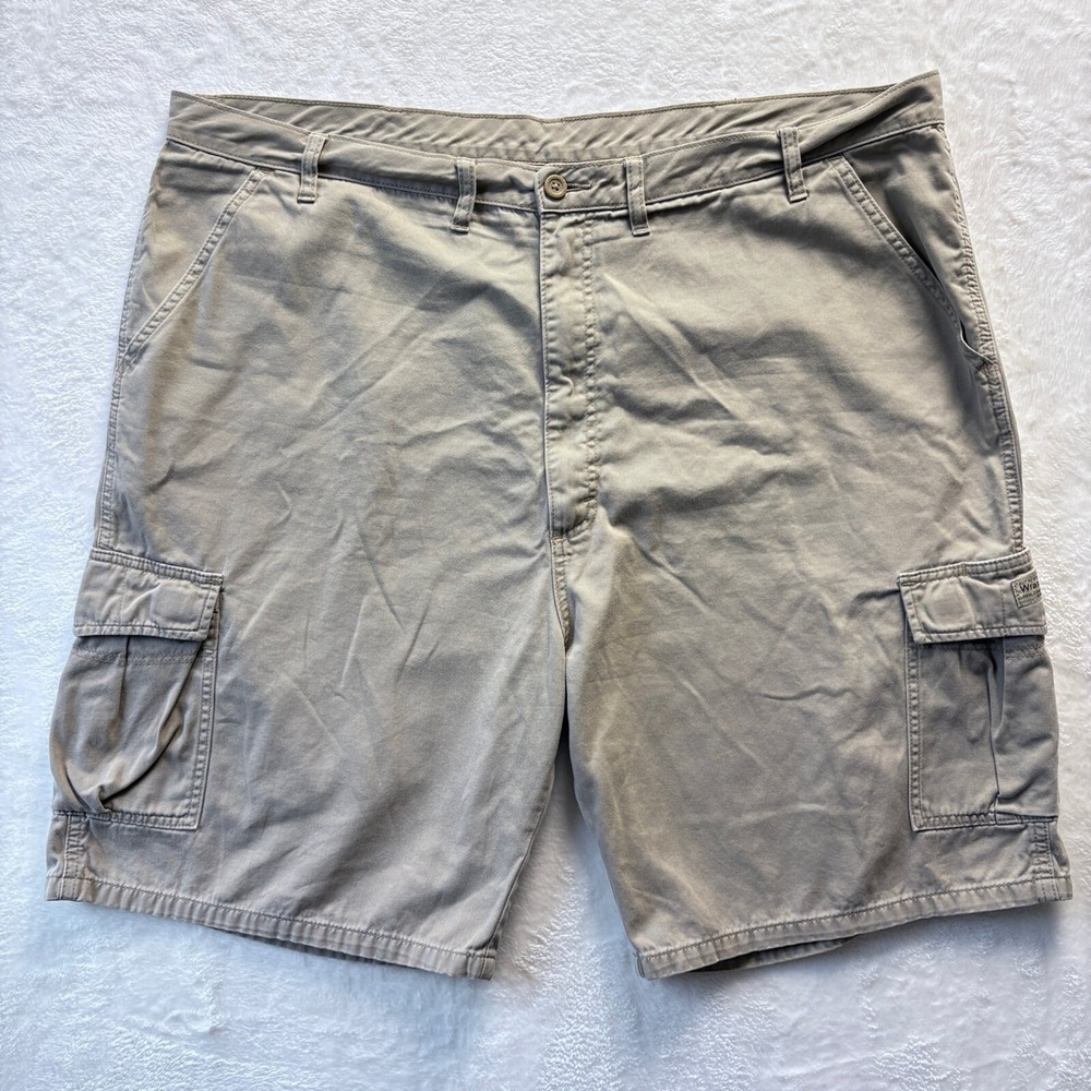 Wrangler Cargo Shorts Mens 44 Gray Excellent 100% Cotton Twill 60MSWGR Utility
